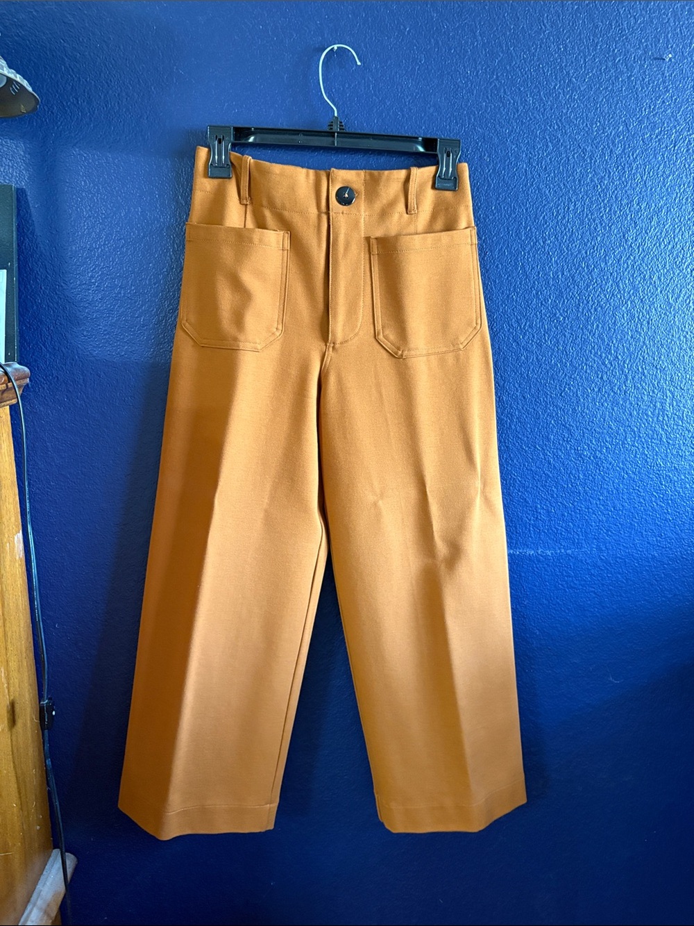 Tahari Men's Crop Wide-Leg Chinos in Rust
